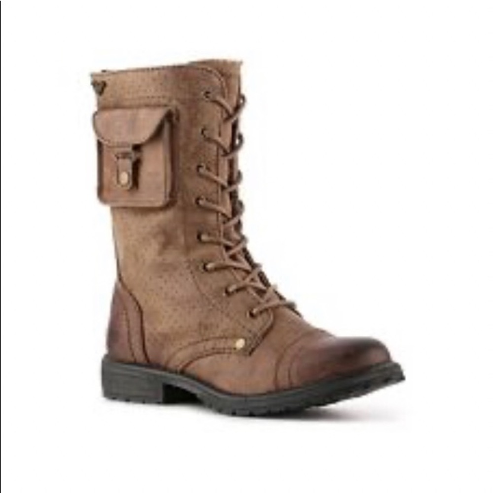 Roxy Seattle IV Brown Combat Boots Size 6.5